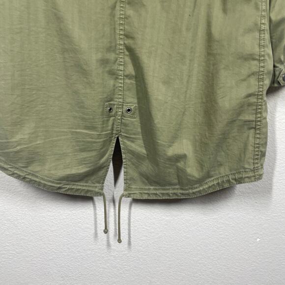 Madewell Small Fishtail Anorak Hooded Jacket Army Green Cotton Blend Pockets - Picture 8 of 11